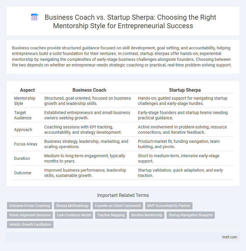 Business Coach vs. Startup Sherpa: Choosing the Right Mentorship Style for Entrepreneurial Success
