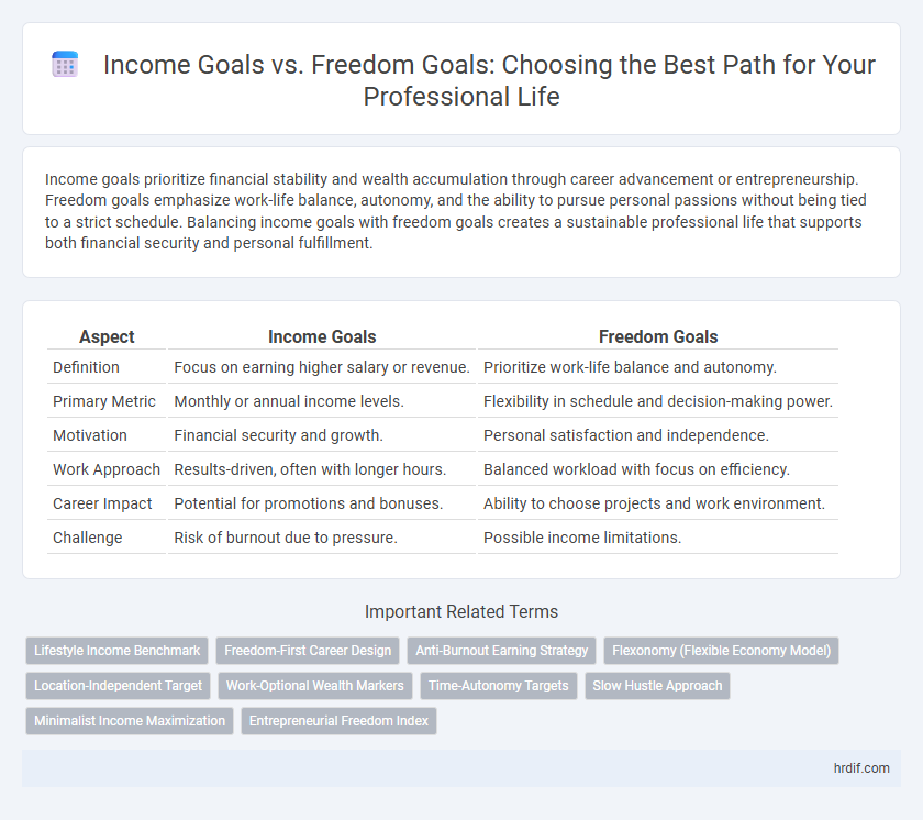 Income Goals vs. Freedom Goals: Choosing the Best Path for Your Professional Life