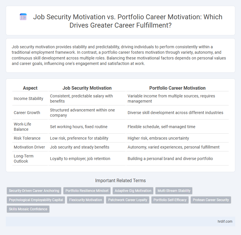 Job Security Motivation vs. Portfolio Career Motivation: Which Drives Greater Career Fulfillment?