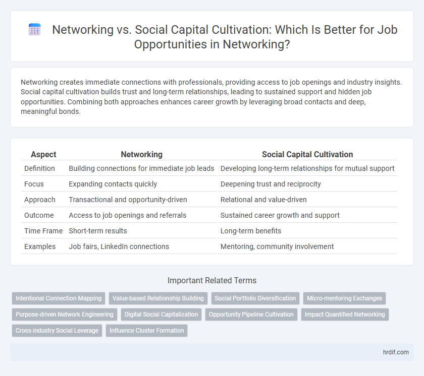 Networking vs. Social Capital Cultivation: Which Is Better for Job Opportunities in Networking?