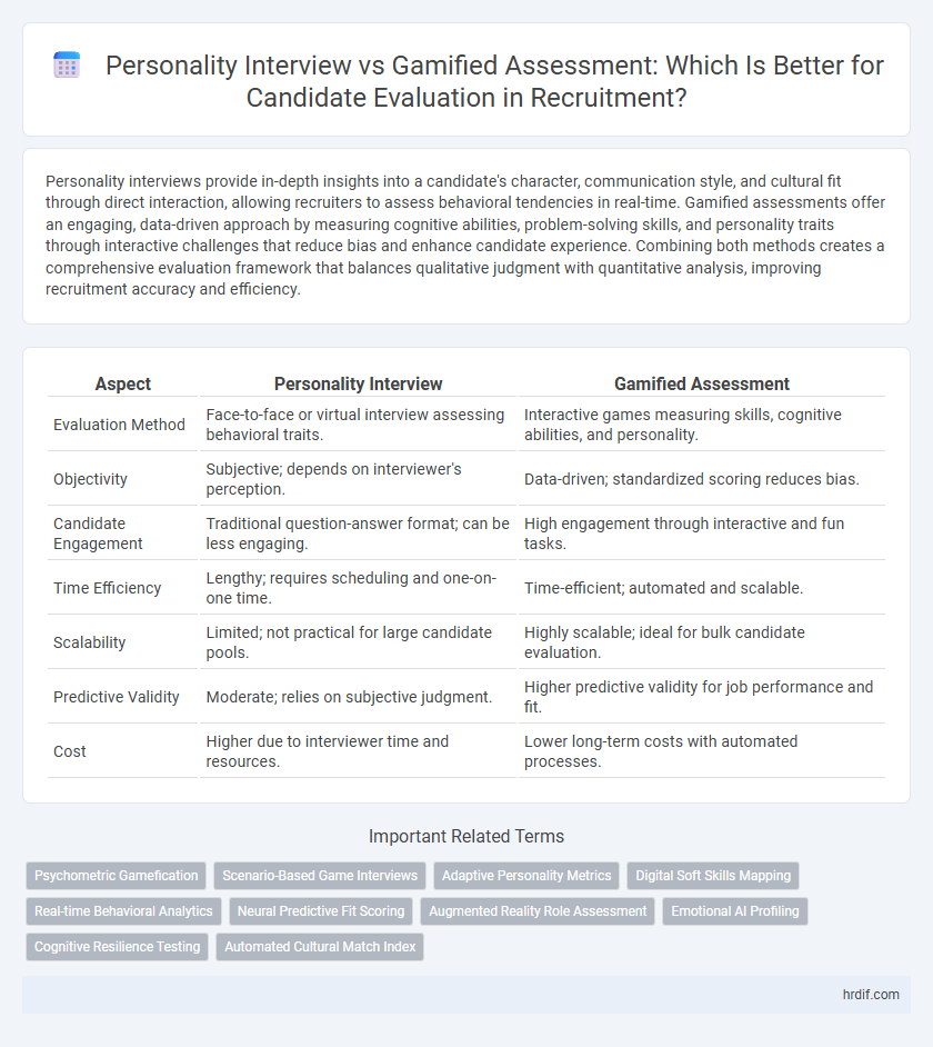 Personality Interview vs Gamified Assessment: Which Is Better for Candidate Evaluation in Recruitment?