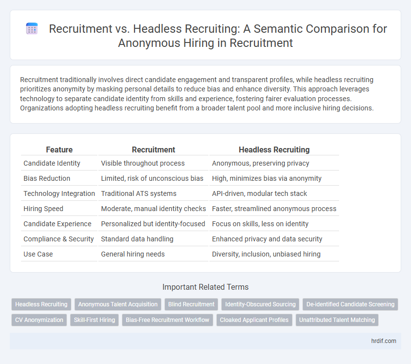 Recruitment vs. Headless Recruiting: A Semantic Comparison for Anonymous Hiring in Recruitment