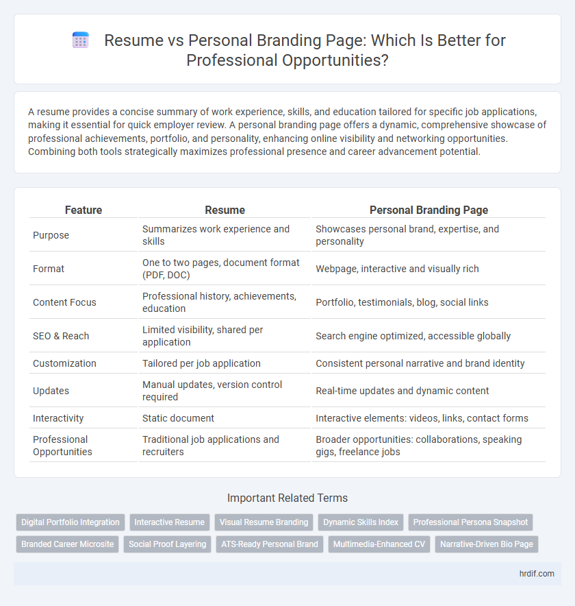 Resume vs Personal Branding Page: Which Is Better for Professional Opportunities?
