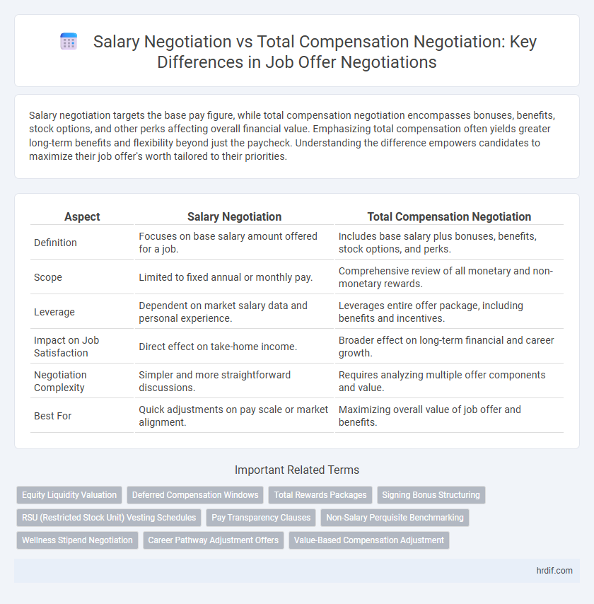 Salary Negotiation vs Total Compensation Negotiation: Key Differences in Job Offer Negotiations