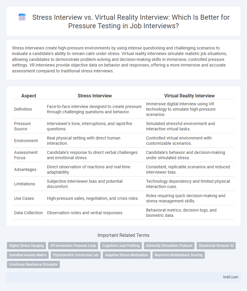 Stress Interview vs. Virtual Reality Interview: Which Is Better for Pressure Testing in Job Interviews?