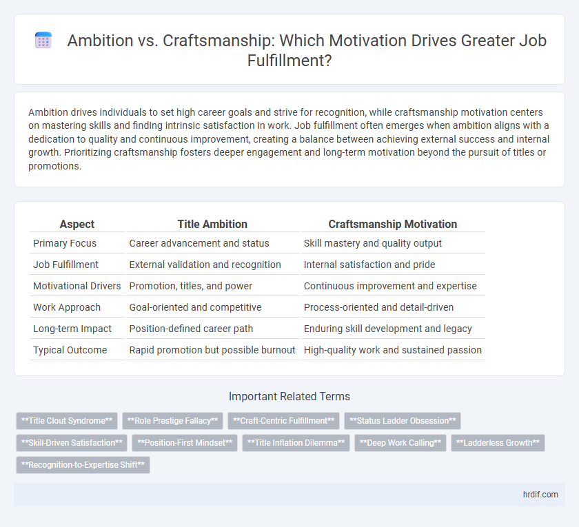 Ambition vs. Craftsmanship: Which Motivation Drives Greater Job Fulfillment?