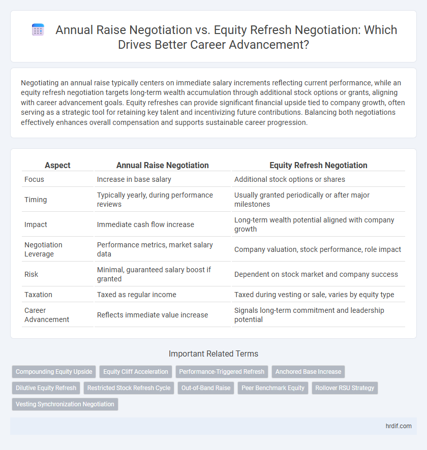 Annual Raise Negotiation vs. Equity Refresh Negotiation: Which Drives Better Career Advancement?