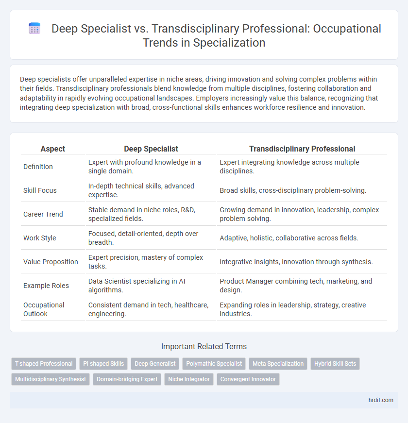 Deep Specialist vs. Transdisciplinary Professional: Occupational Trends in Specialization