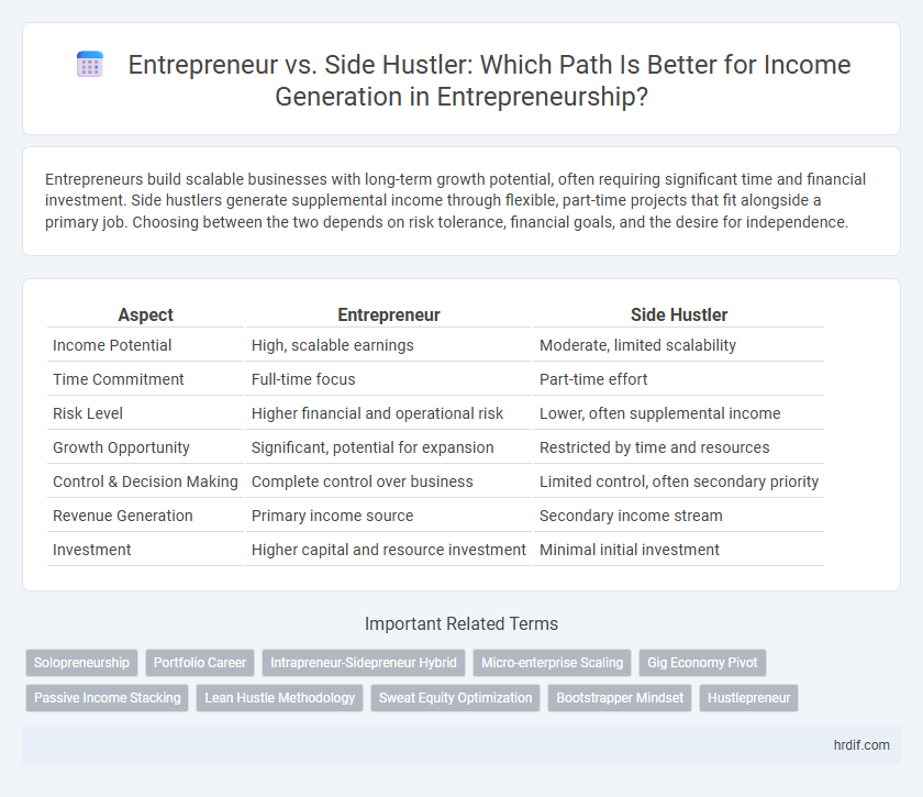 Entrepreneur vs. Side Hustler: Which Path Is Better for Income Generation in Entrepreneurship?