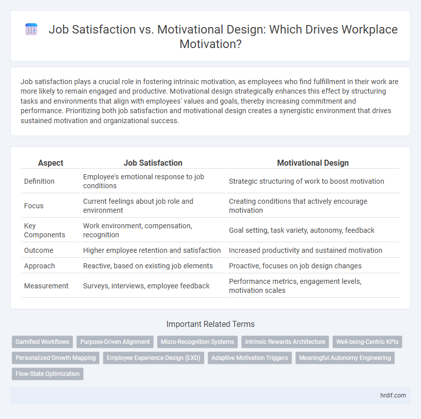 Job Satisfaction vs. Motivational Design: Which Drives Workplace Motivation?