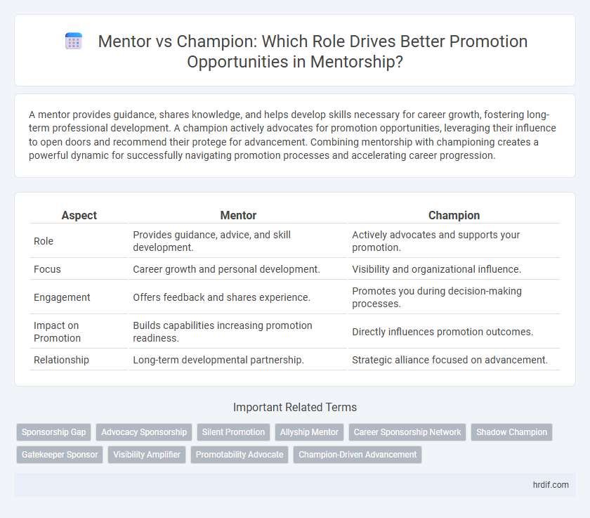 Mentor vs Champion: Which Role Drives Better Promotion Opportunities in Mentorship?