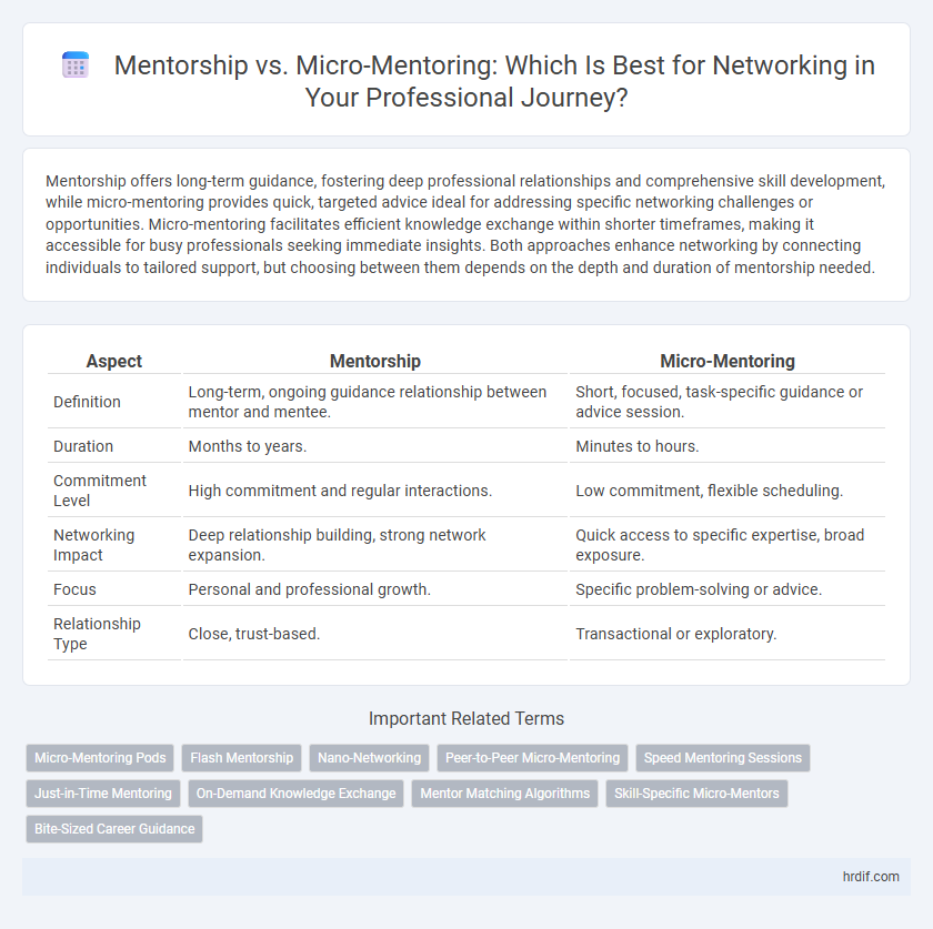 Mentorship vs. Micro-Mentoring: Which Is Best for Networking in Your Professional Journey?