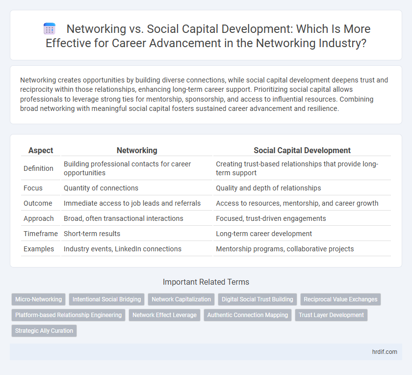Networking vs. Social Capital Development: Which Is More Effective for Career Advancement in the Networking Industry?