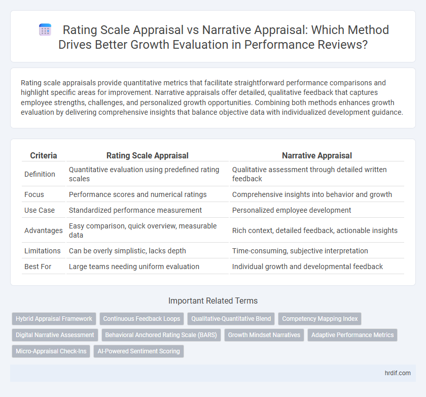 Rating Scale Appraisal vs Narrative Appraisal: Which Method Drives Better Growth Evaluation in Performance Reviews?