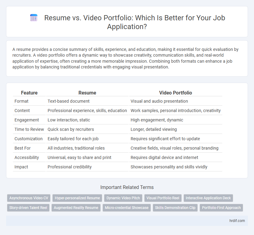 Resume vs. Video Portfolio: Which Is Better for Your Job Application?