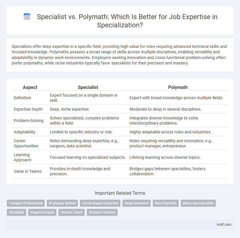 Specialist vs. Polymath: Which Is Better for Job Expertise in Specialization?