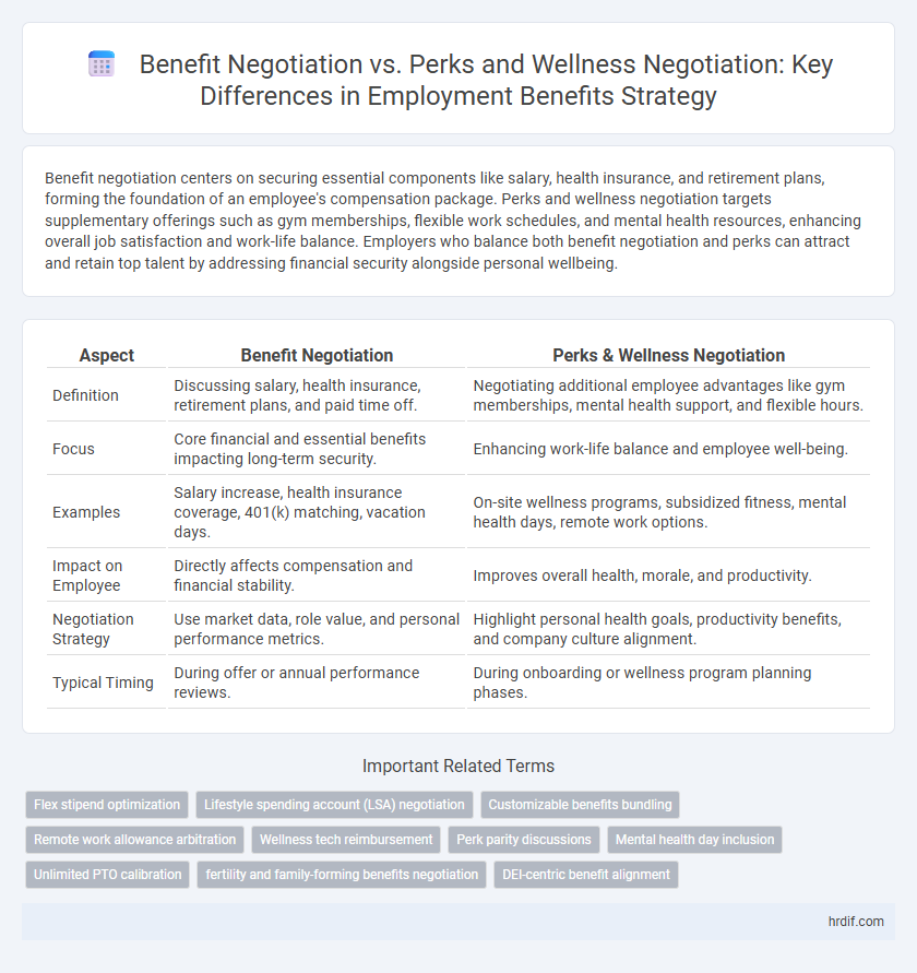 Benefit Negotiation vs. Perks and Wellness Negotiation: Key Differences in Employment Benefits Strategy