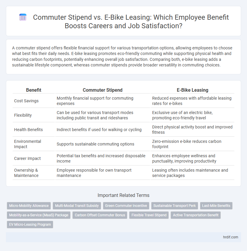 Commuter Stipend vs. E-Bike Leasing: Which Employee Benefit Boosts Careers and Job Satisfaction?