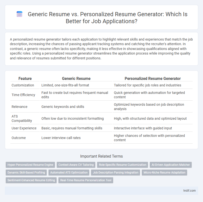 Generic Resume vs. Personalized Resume Generator: Which Is Better for Job Applications?