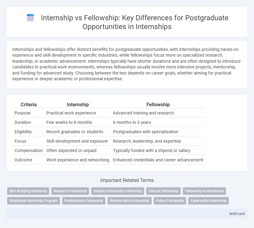 Internship vs Fellowship: Key Differences for Postgraduate Opportunities in Internships