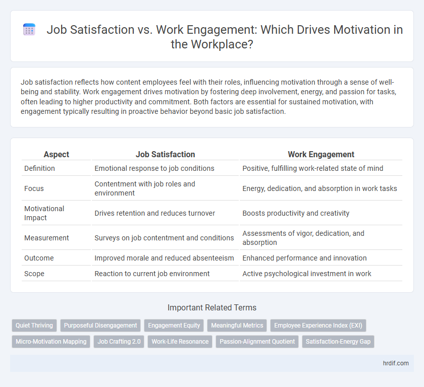 Job Satisfaction vs. Work Engagement: Which Drives Motivation in the Workplace?
