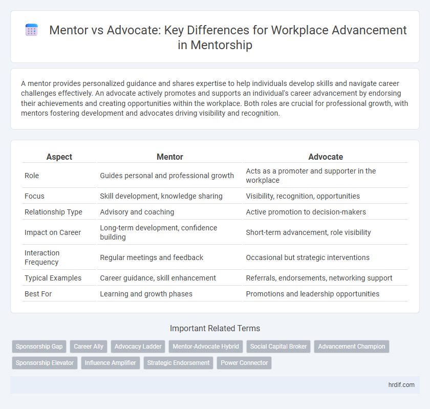 Mentor vs Advocate: Key Differences for Workplace Advancement in Mentorship