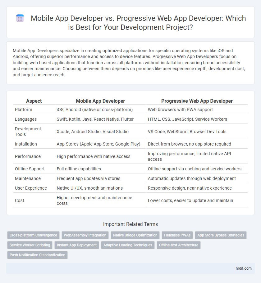Mobile App Developer vs. Progressive Web App Developer: Which is Best for Your Development Project?