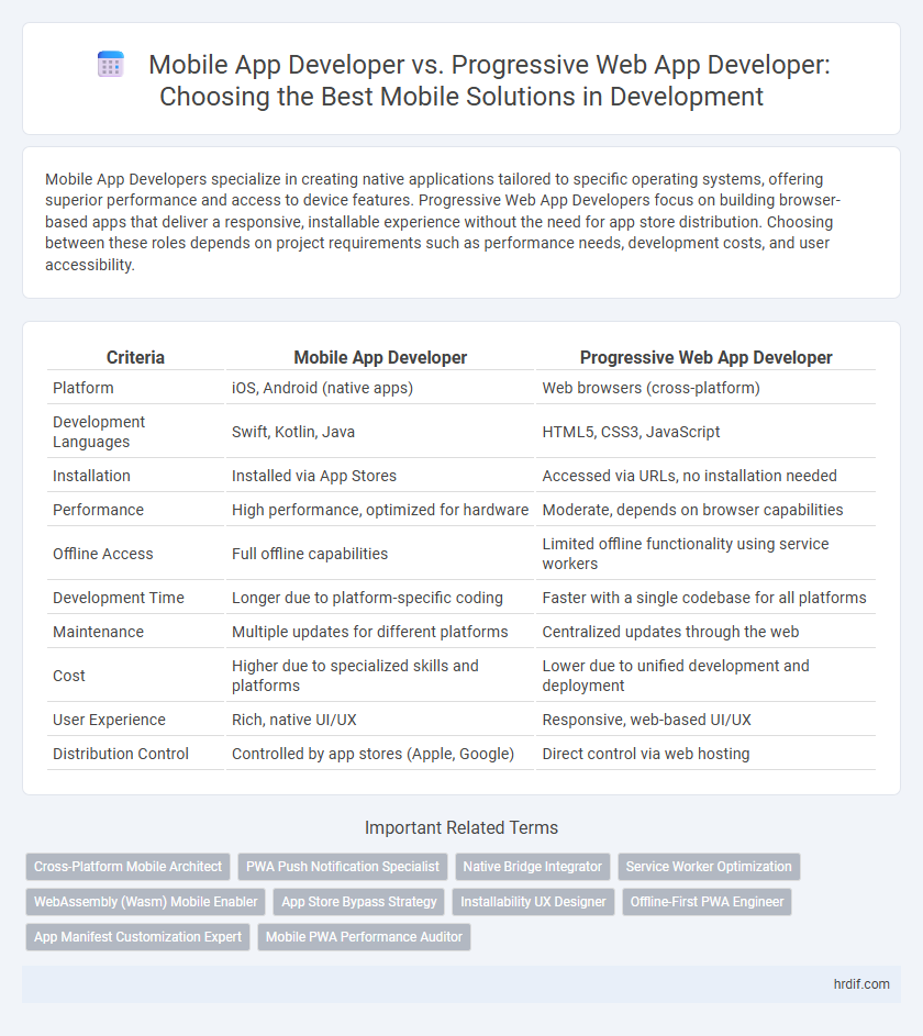 Mobile App Developer vs. Progressive Web App Developer: Choosing the Best Mobile Solutions in Development