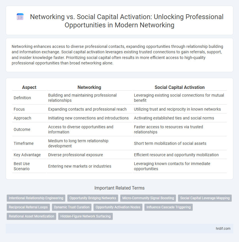 Networking vs. Social Capital Activation: Unlocking Professional Opportunities in Modern Networking