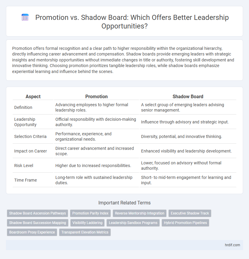 Promotion vs. Shadow Board: Which Offers Better Leadership Opportunities?