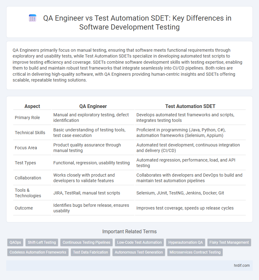 QA Engineer vs Test Automation SDET: Key Differences in Software Development Testing
