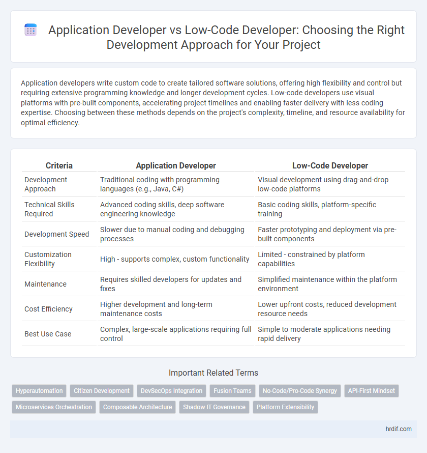 Application Developer vs Low-Code Developer: Choosing the Right Development Approach for Your Project