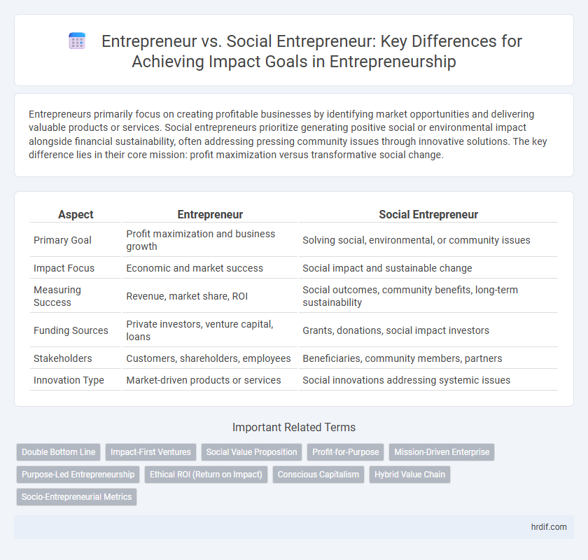 Entrepreneur vs. Social Entrepreneur: Key Differences for Achieving Impact Goals in Entrepreneurship