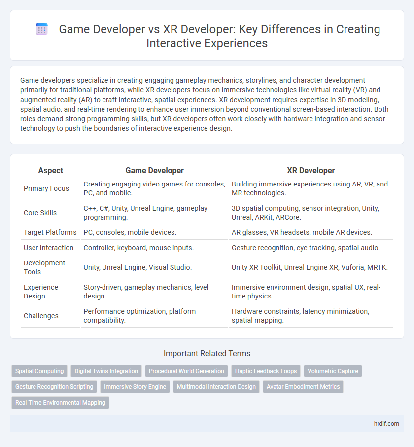 Game Developer vs XR Developer: Key Differences in Creating Interactive Experiences