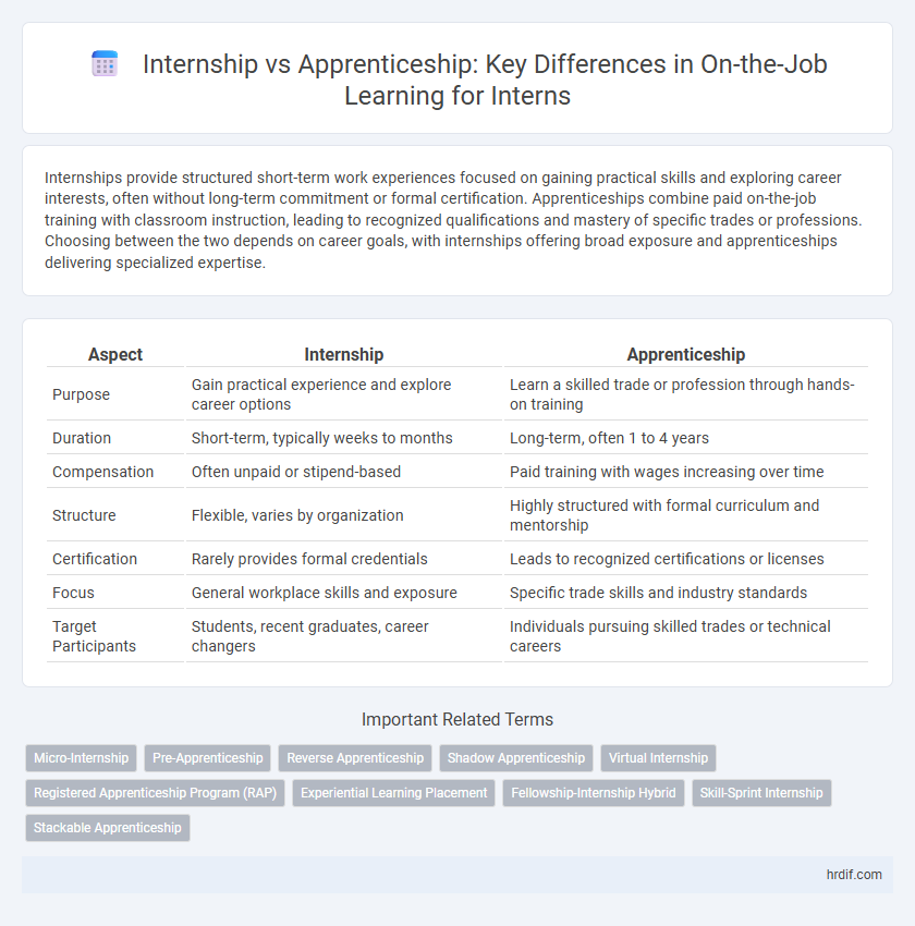 Internship vs Apprenticeship: Key Differences in On-the-Job Learning for Interns