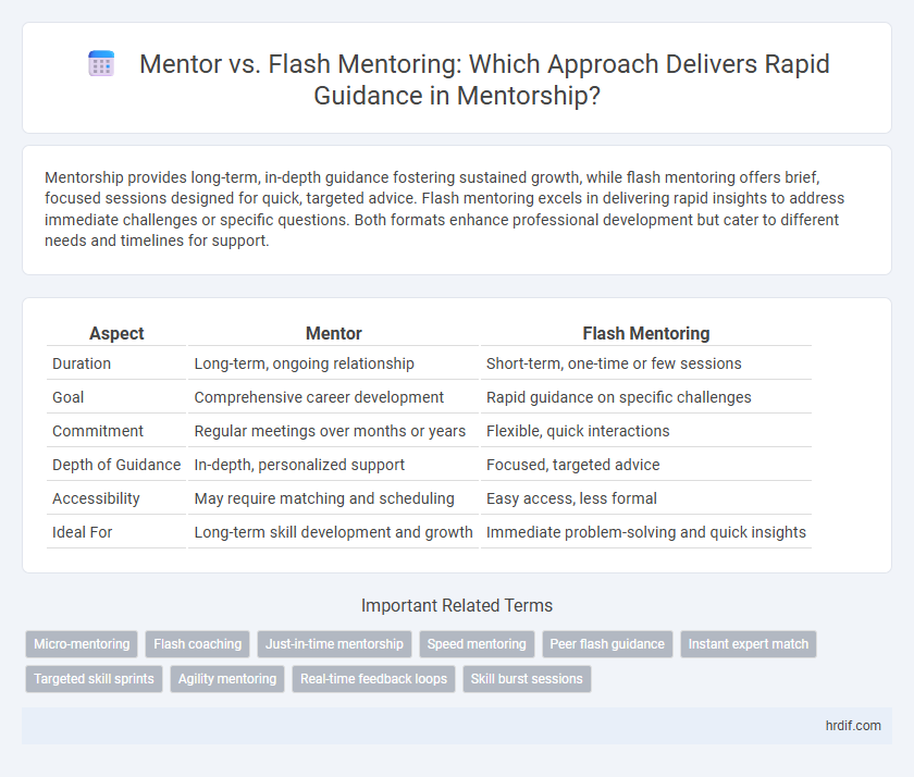 Mentor vs. Flash Mentoring: Which Approach Delivers Rapid Guidance in Mentorship?