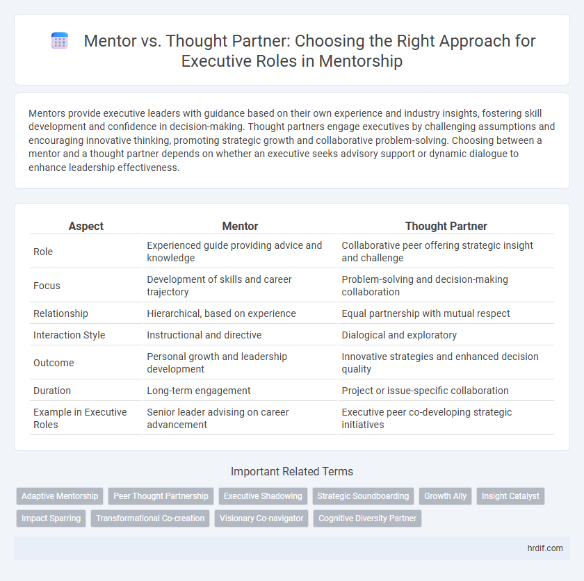 Mentor vs. Thought Partner: Choosing the Right Approach for Executive Roles in Mentorship
