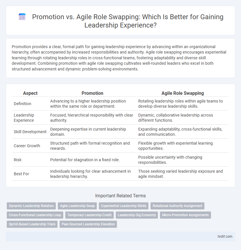 Promotion vs. Agile Role Swapping: Which Is Better for Gaining Leadership Experience?