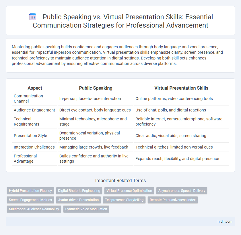 Public Speaking vs. Virtual Presentation Skills: Essential Communication Strategies for Professional Advancement