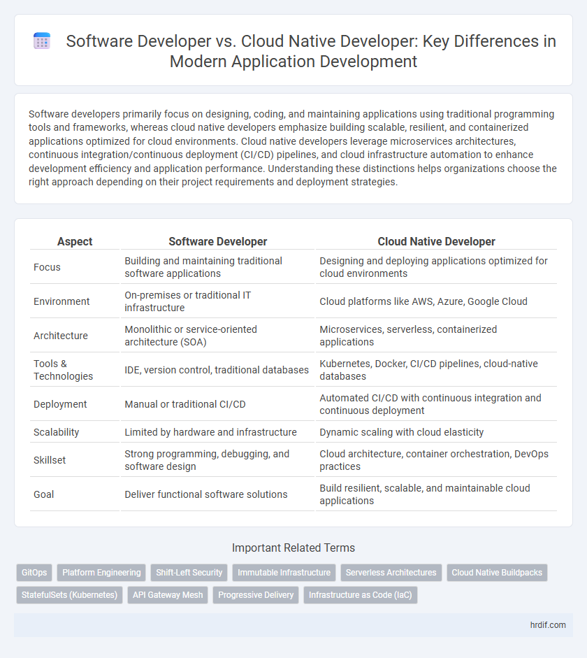 Software Developer vs. Cloud Native Developer: Key Differences in Modern Application Development