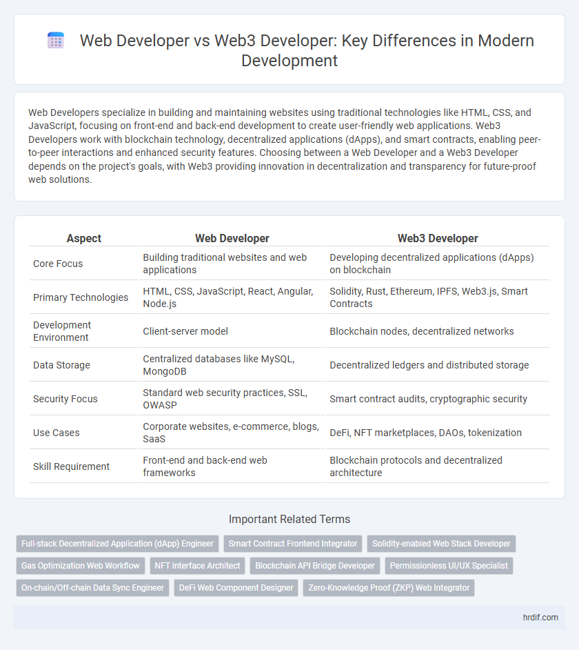 Web Developer vs Web3 Developer: Key Differences in Modern Development