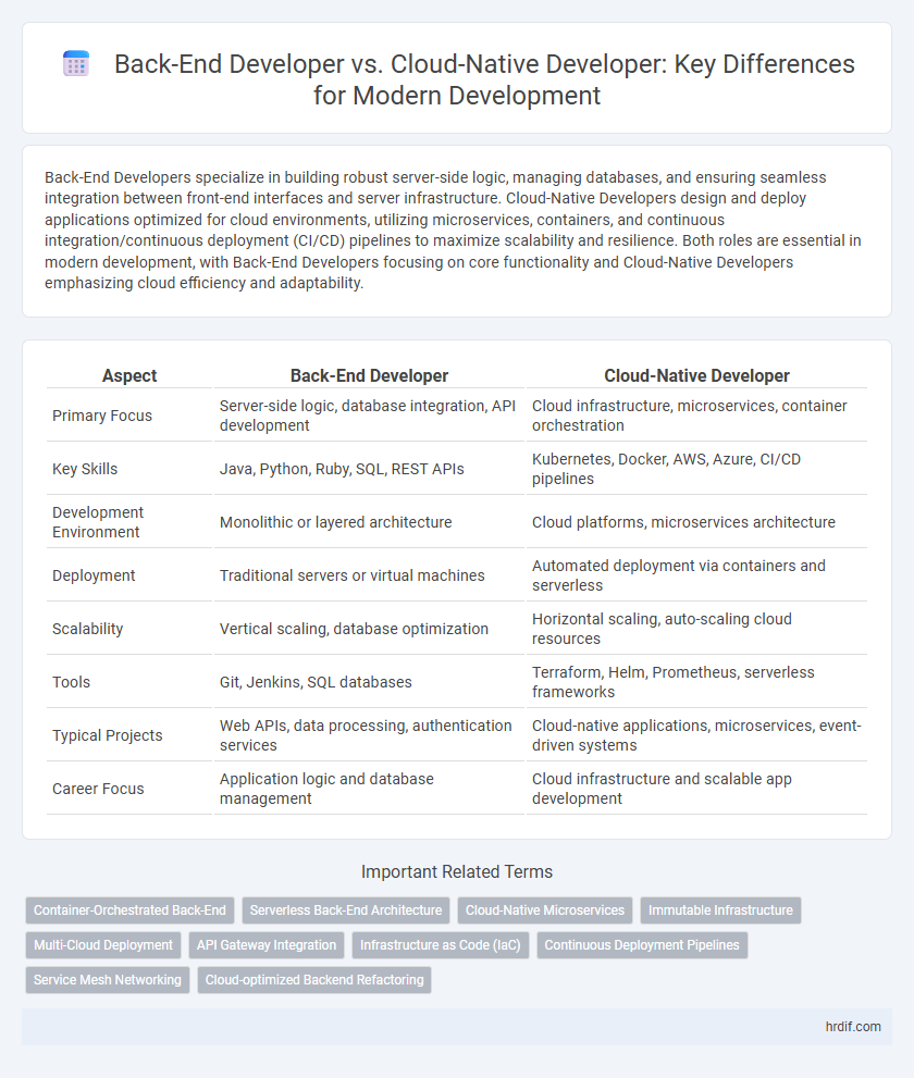 Back-End Developer vs. Cloud-Native Developer: Key Differences for Modern Development