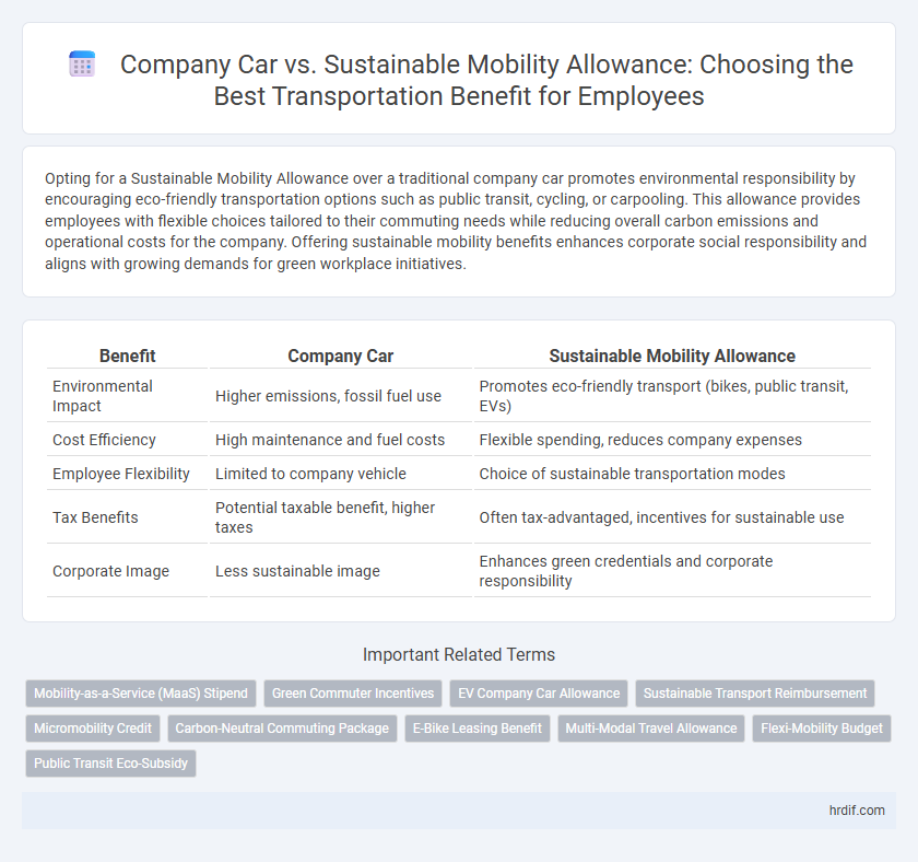 Company Car vs. Sustainable Mobility Allowance: Choosing the Best Transportation Benefit for Employees