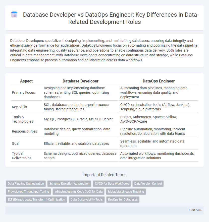 Database Developer vs DataOps Engineer: Key Differences in Data-Related Development Roles