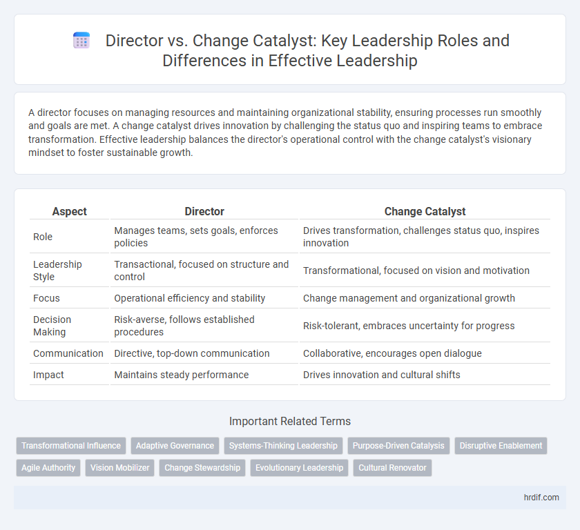 Director vs. Change Catalyst: Key Leadership Roles and Differences in Effective Leadership
