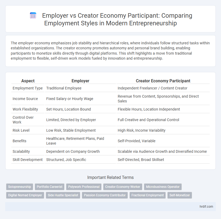 Employer vs Creator Economy Participant: Comparing Employment Styles in Modern Entrepreneurship