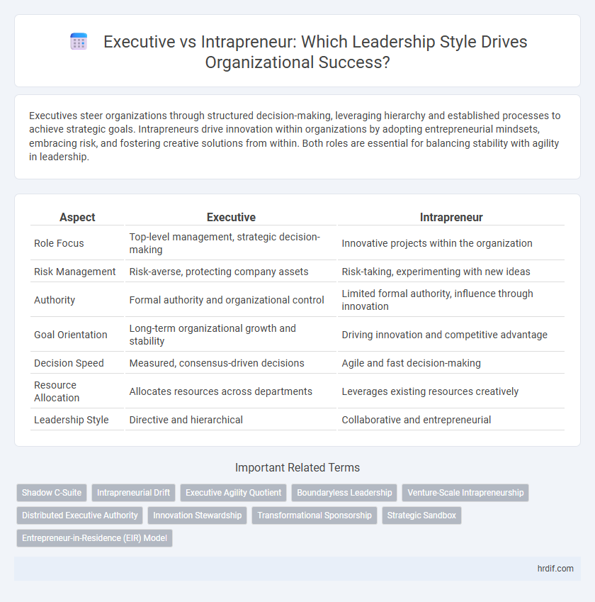 Executive vs Intrapreneur: Which Leadership Style Drives Organizational Success?