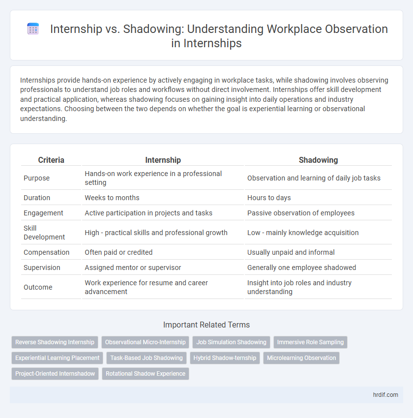 Internship vs. Shadowing: Understanding Workplace Observation in Internships