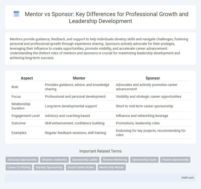 Mentor vs Sponsor: Key Differences for Professional Growth and Leadership Development