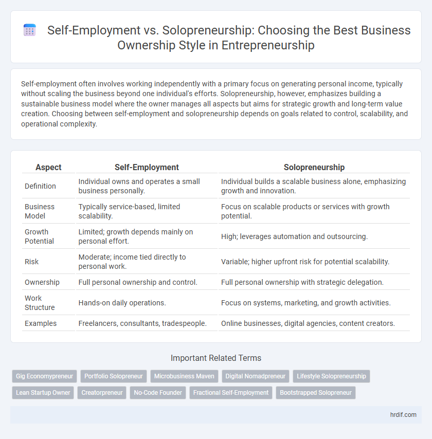 Self-Employment vs. Solopreneurship: Choosing the Best Business Ownership Style in Entrepreneurship